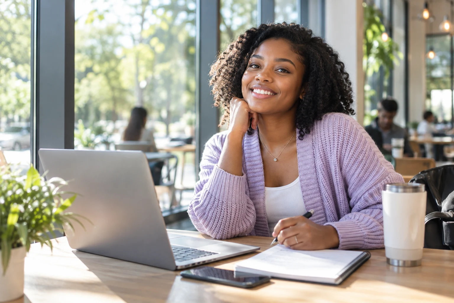 Student moving forward with confidence